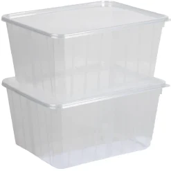 Boîte alimentaire 1,8 L transparente x2
