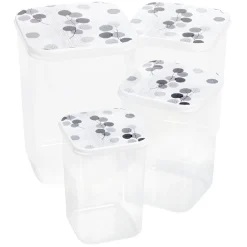 Boîte alimentaire transparent couvercle imprimé x4