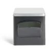 Boîte conservation avec ouverture métal noir et gris 14,5x14,5x14,5cm