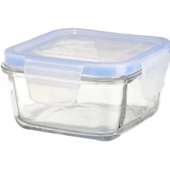Boîte de conservation en verre hermétique L11,3xl11,3xH6 cm