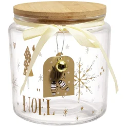 Boîte de conservation en verre motif Noël