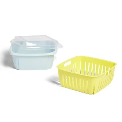 Boîte égouttoir plastique vert anis 22x22xH10cm