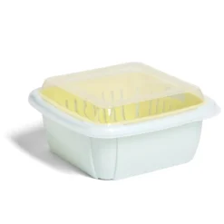 Boîte égouttoir plastique vert anis 22x22xH10cm