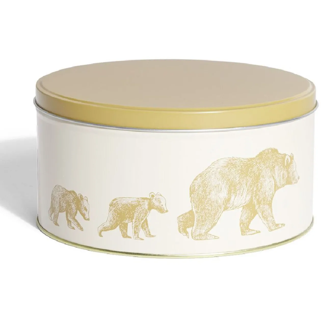 Boîte ronde en métal Ø16,7cm motif ours jaune