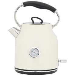 Bouilloire rétro indicateur température blanc crème 1,7 L
