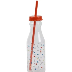 Bouteille en plastique avec paille