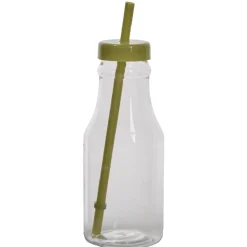 Bouteille en plastique avec paille colorée x10