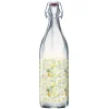 Bouteille en verre décor fruits exotiques avec bouchon à clip 1L