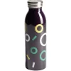 Bouteille isotherme acier noir motif rond 500ml Ø6,7xH21,8cm