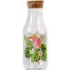 Bouteille plastique et bouchon liège perroquet exotique