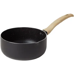 Casserole antiadhérente poignée soft touch beige et noir Ø20cm
