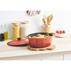 Cocotte fonte rouge et noir