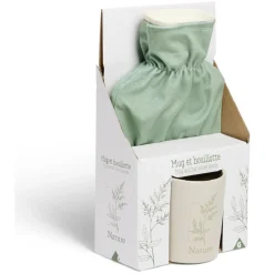 Coffret mug 330ml et bouillotte 600ml nature vert