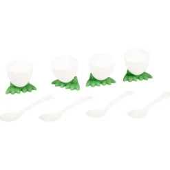 Coquetier en plastique forme oeuf x4