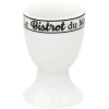 Coquetier inscription Le Bistrot du Marché noir et blanc