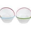 Coupelle blanc bord coloré x4