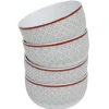 Coupelle design oreige bord orange et motifs gris x4