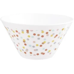 Coupelle en plastique décor pois multicolore