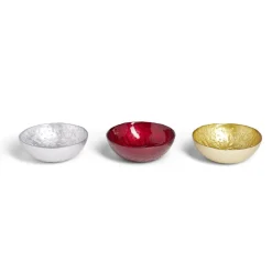 Coupelle en verre 200ml motif branches de sapin Ø12xH4,5cm - 3 coloris