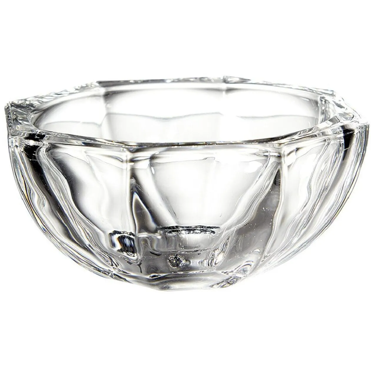 Coupelle octogonale en verre transparent