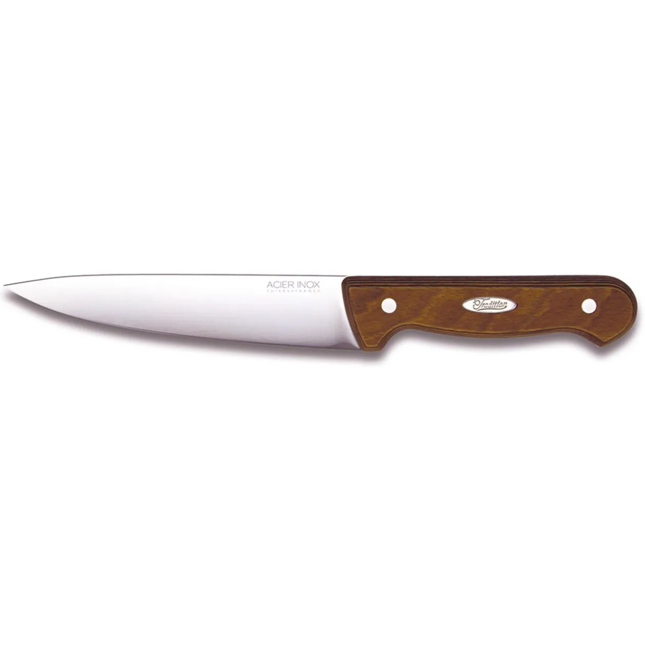 Couteau du chef inox pleine soie manche bois backelisé