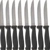 Couteau lame inox manche noir x10