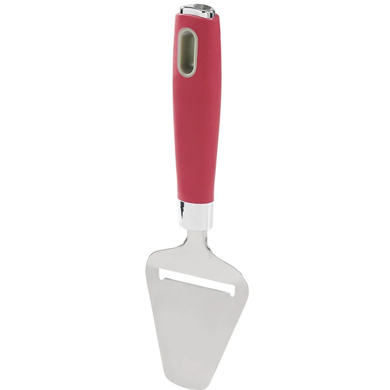 Couteau racloir à fromage inox manche rouge