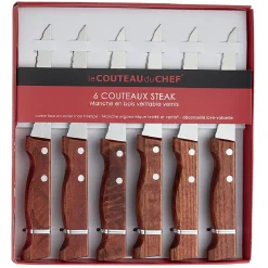 Couteau steak x6 manche bois
