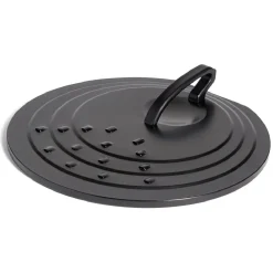 Couvercle rond avec poignée acier noir Ø30cm
