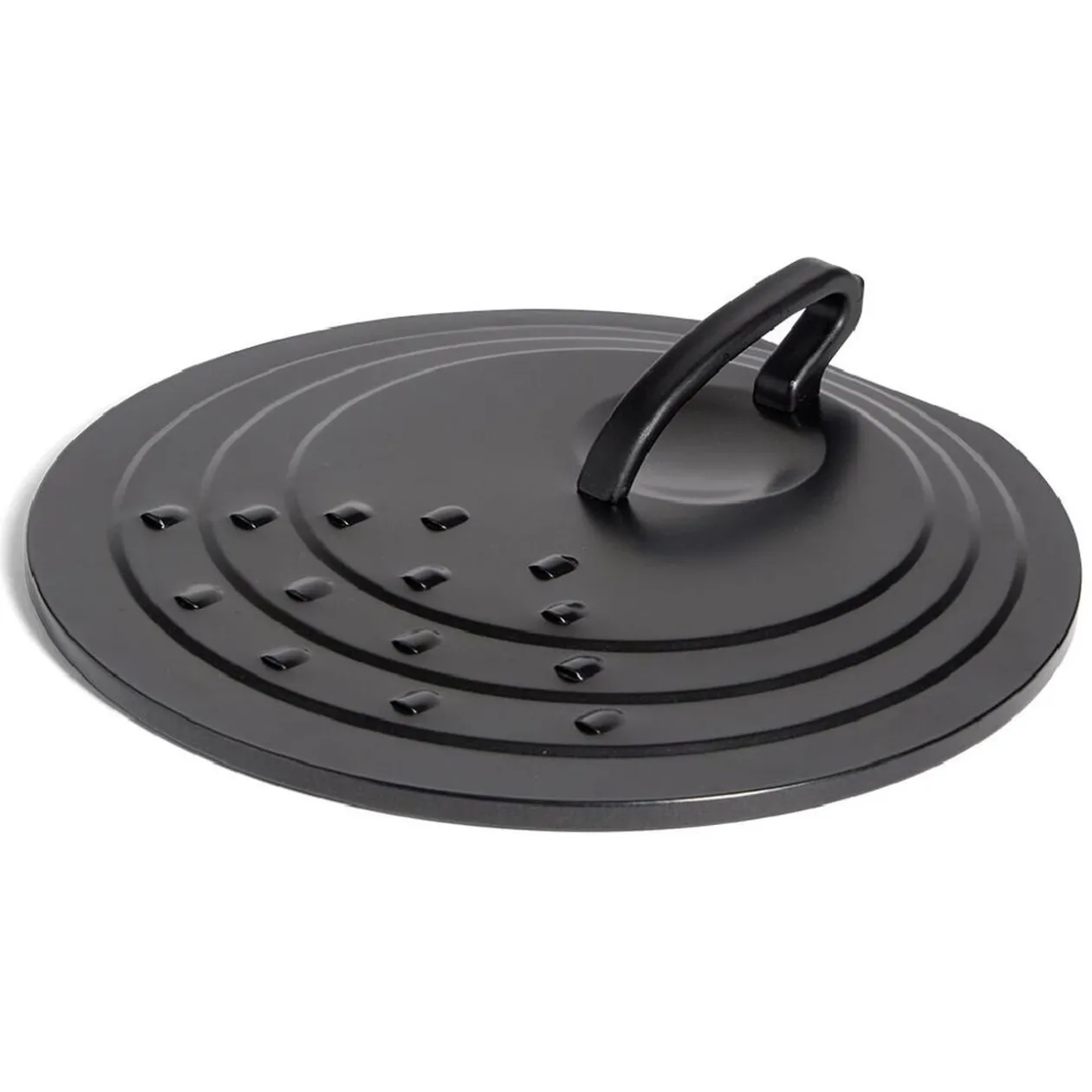 Couvercle rond avec poignée acier noir Ø30cm