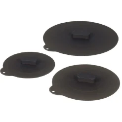 Couvercle rond en silicone gris x3