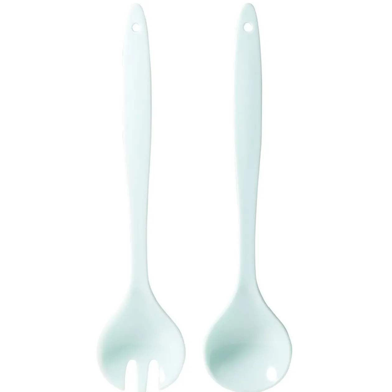 Couverts à salade en plastique blanc x2