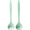 Couverts à salade en plastique vert x2