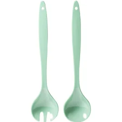 Couverts à salade en plastique vert x2
