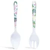 Couverts à salade oiseau tropical en plastique