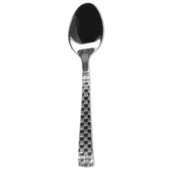 Cuillère à café inox design damier finition miroir