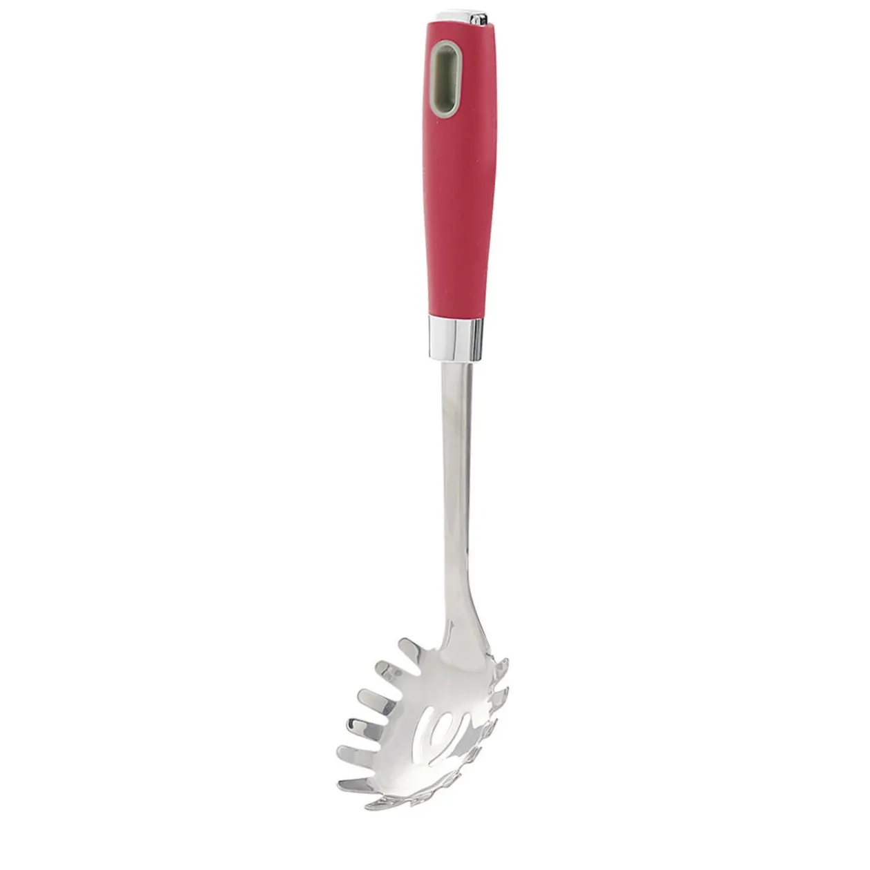 Cuillère à spaghetti en inox manche en polypropylène rouge