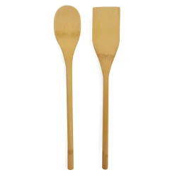 Cuillère et spatule en bambou beige L30cm