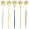 Cuillère mazagran en inox avec manche couleur x5