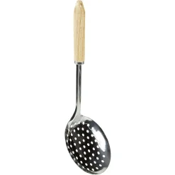 Écumoire en inox avec manche en bois