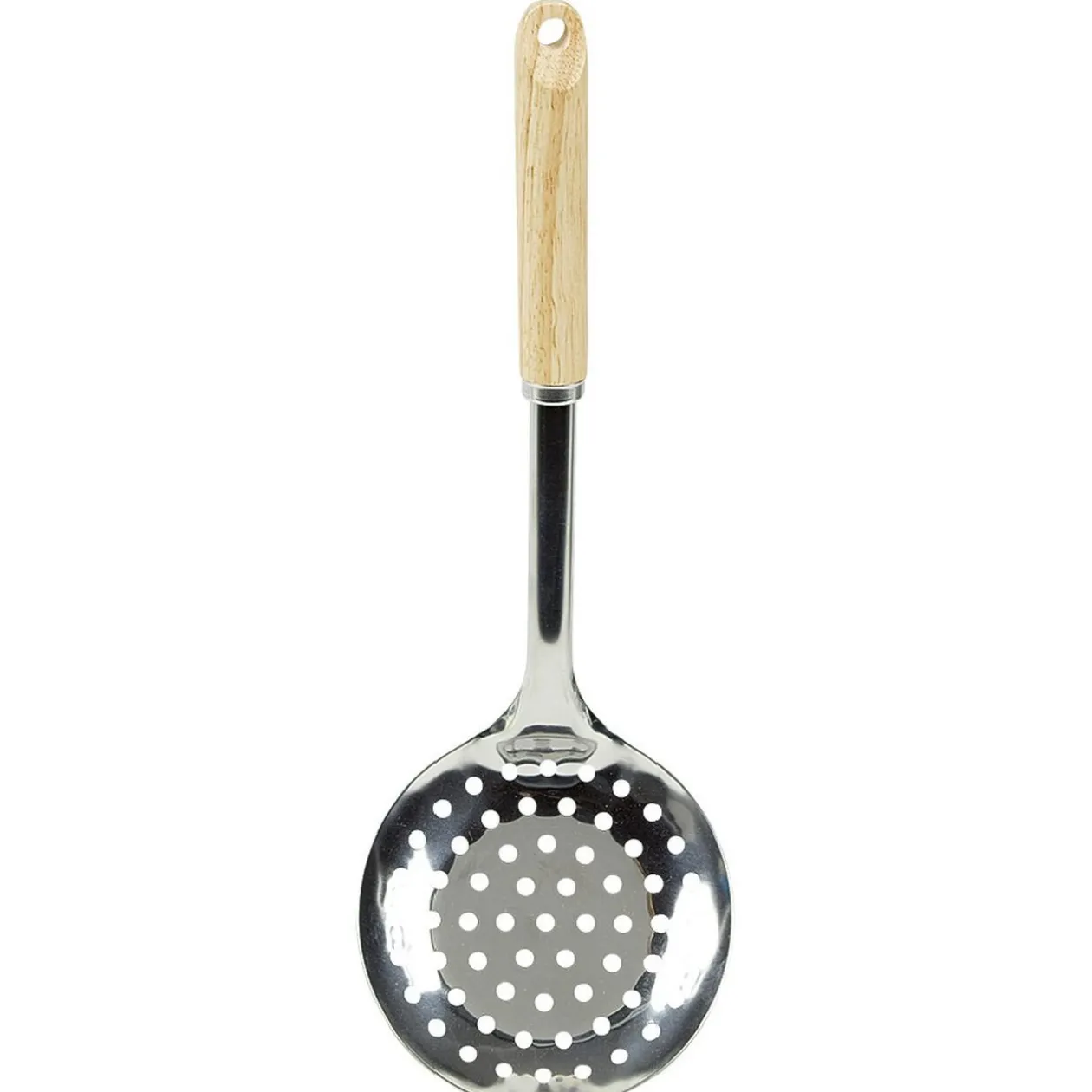 Écumoire en inox avec manche en bois