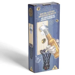 Décapsuleur mural basketball en bois 8x5xH20cm