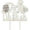 Décoration gâteau de Noël en bois beige