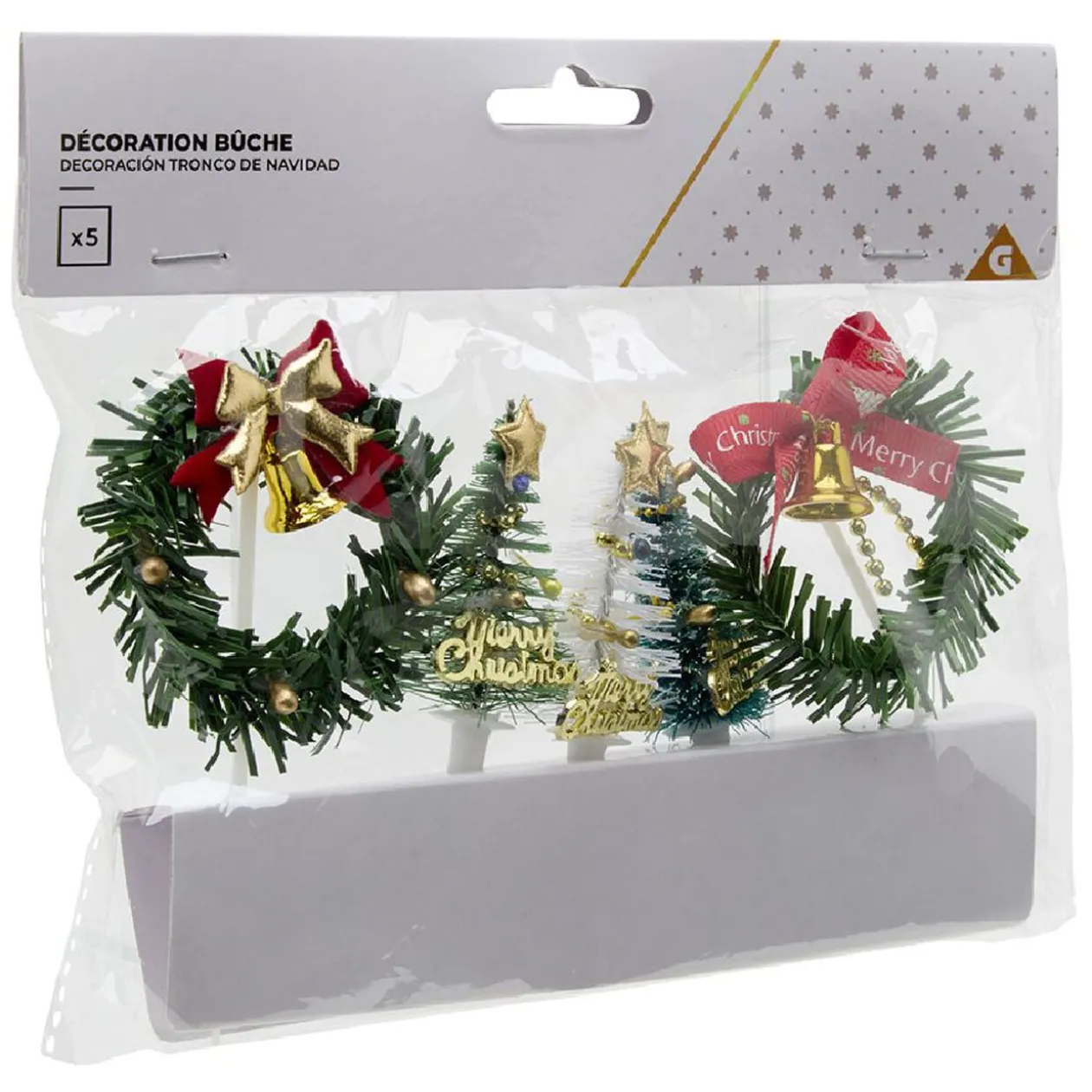 Décoration pour bûche de Noël x5