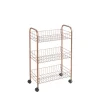 Desserte à roulette Metaltex 3 étages orange cuivré