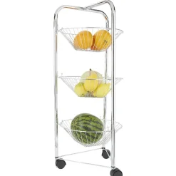 Desserte 3 étages argenté