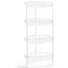 Desserte d'angle 4 niveaux plastique transparent 38x33xH82cm