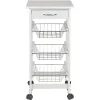 Desserte de cuisine mdf métal blanc gris