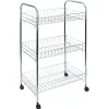 Desserte en métal gris 3 niveaux - L.41xl.26,5xH.61,5cm