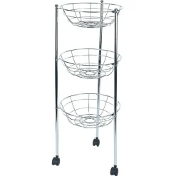 Desserte ovale 3 paniers inox H.70,5cm